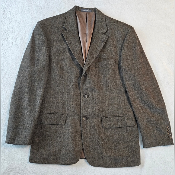 Oscar de la Renta Other - Oscar De La Renta mens 40 brown crosshatched sports jacket